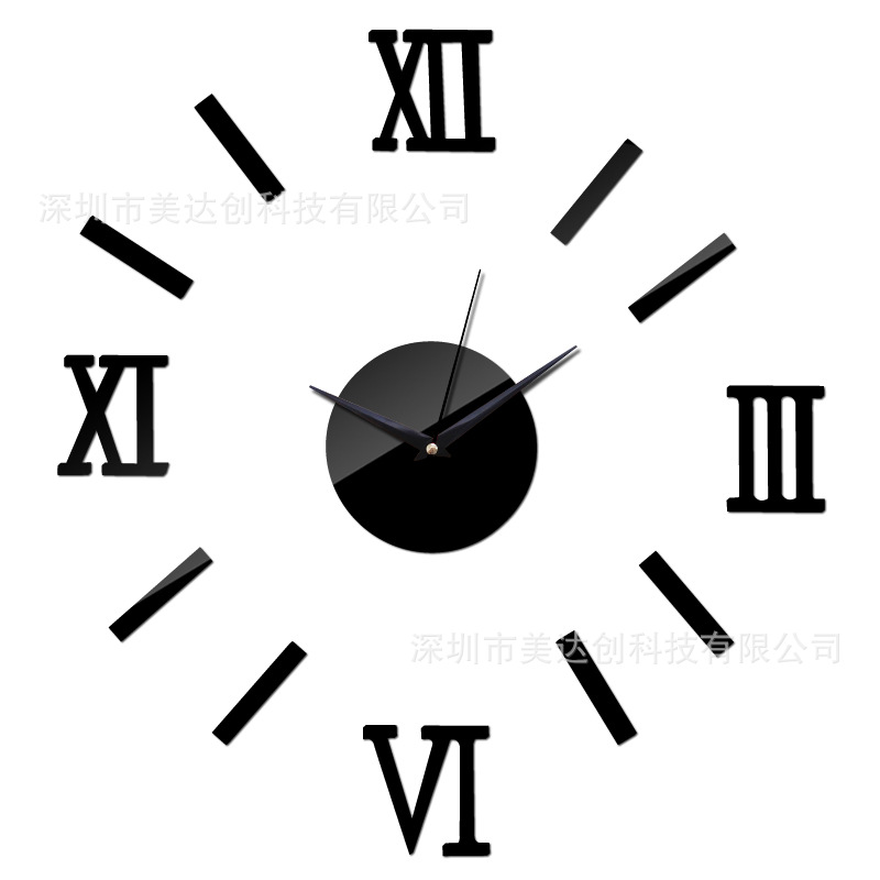 Factory wholesale creative Roman numeral clock living room silent diy Crystal acrylic wall stickers decorative wall clock