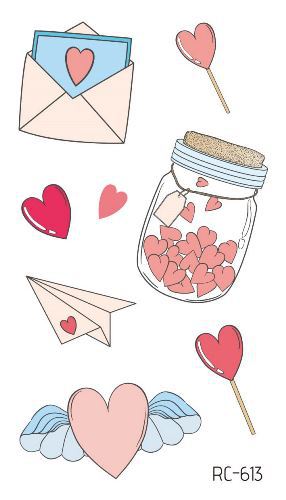 Picture of Ricklon Cross-border Waterproof Valentine's Day Tattoo Sticker Couple Confession Small Fresh Tattoo Sticker Wholesale Tattoo