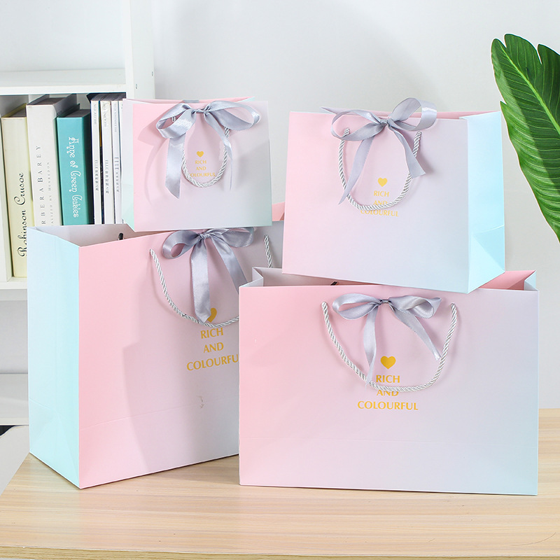 Picture of New Ins Style Packaging Bag Gradient Gift Bag Clothing Store Handbag Paper Bag Printed Logo Gift Bag