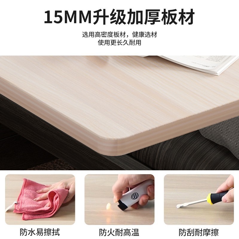 Picture of Folding Table Standing Office Small Table with Rollers Movable Lifting Simple Bedside Laptop Desk