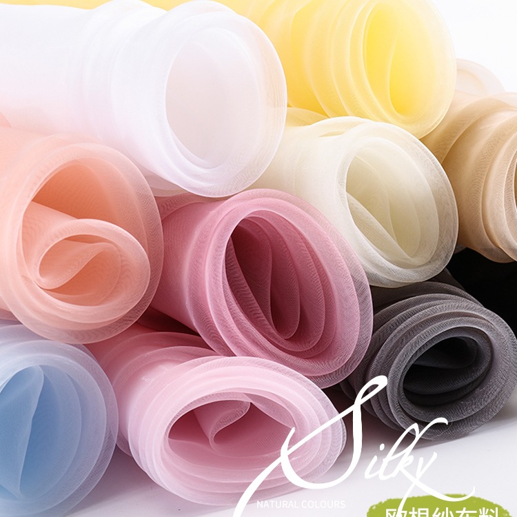 White Gauze Wedding Dress Black Gauze White Gauze Mesh Transparent Hard Gauze Tulle Photo Lens Yarn Fabric Organza Fabric