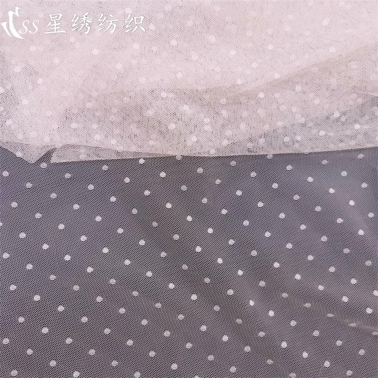 Jacquard Mesh, Fully Polyester Micro-elastic Clothing Splicing, Cut Out Jacquard Mesh Fabric, Dot Pattern Polka Dot Mesh