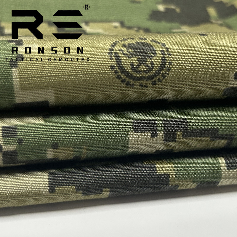 Picture of Rongsheng factory in stock digital electronic camouflage nylon cotton plat comfortable wear-resistant outdoor fabric