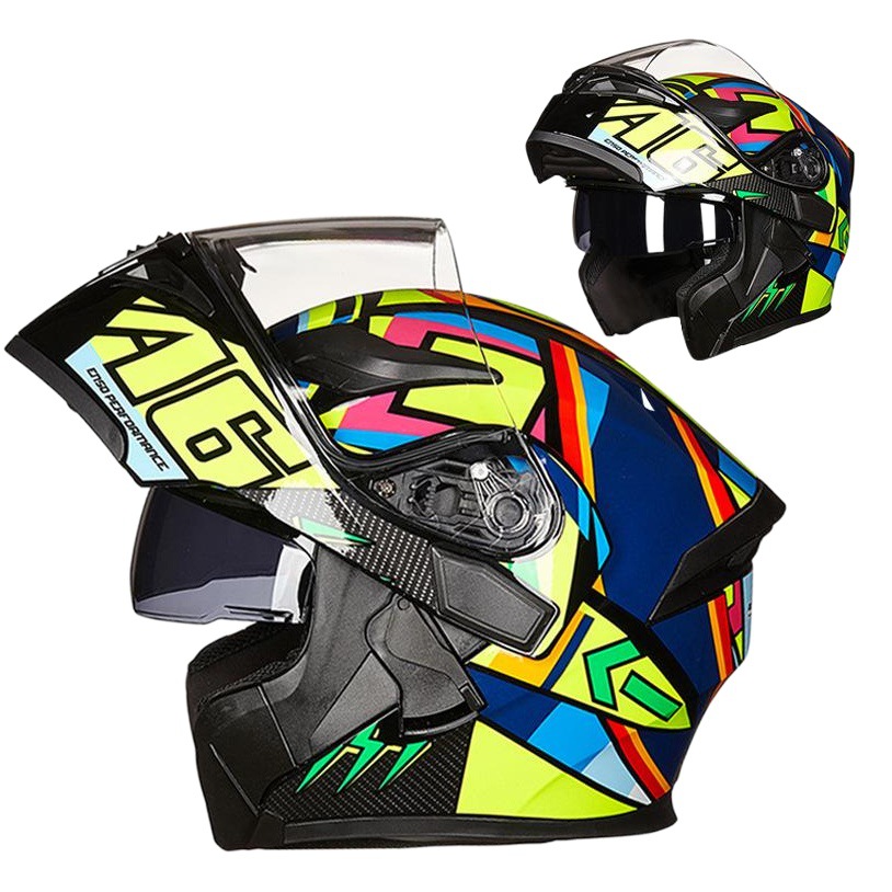 Jiekai Helmet Men's Motorcycle Open-Face Helmet Women's Double Lens Summer Anti-Fog Cool Belt Bluetooth All-Season Cycling
