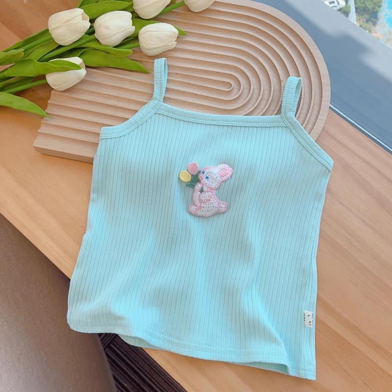 Picture of 2024 Women's Sleeveless Top Cartoon Embroidered Knitted Slim-Fit Stretch Vest Girl's Sling Top Candy Color Summer Dress