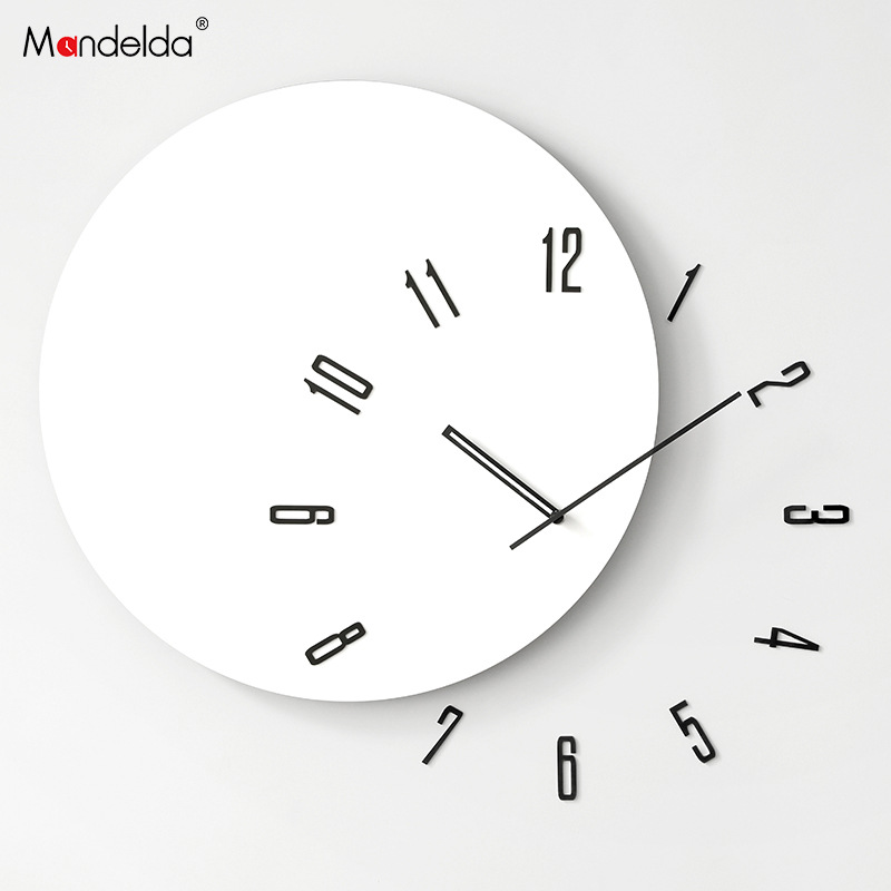 Picture of Wozoom Minimalist Decorative Wall Clock for Living Room, Nordic Home Creative Simple Wooden Clock