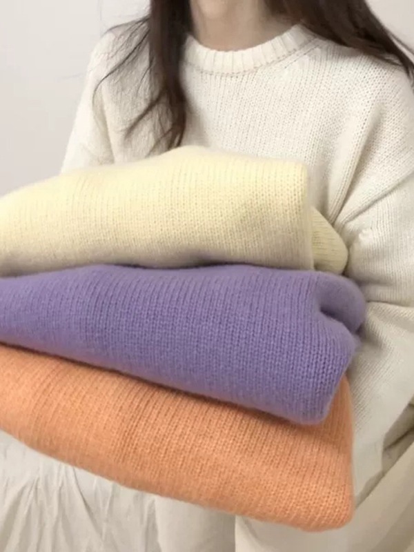 Picture of Women's sweater autumn and winter 2024 New sweet lazy style loose outer wear thickened bottoming shirt soft glutinous knitted top