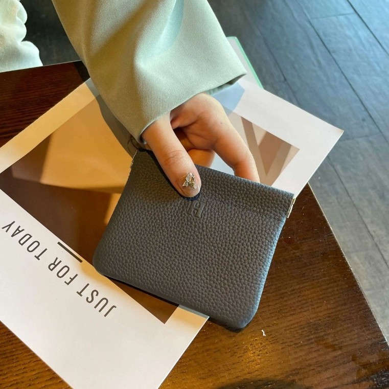 Genuine Leather Coin Purse Top-layer Cowhide Exquisite High-grade Lipstick Key Small Purse High-value Ultra-thin Mini Clutch