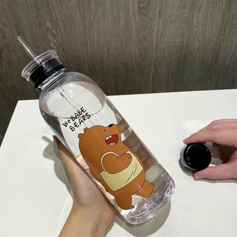 Picture of Large-capacity Plastic Straw Large Water Cup Plastic Wholesale Water Bottle High-looking Big Fat Cup Water Kettle Cute Summer