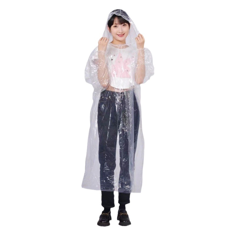 Card raincoat compressed children adult men and women long portable outdoor scenic spot disposable raincoat wholesale