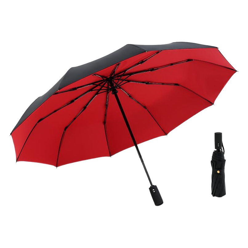 Double-layer automatic umbrella folding reinforcement ten-bone wind-resistant men's and Women's Business double-use advertising umbrella