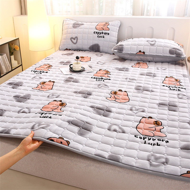 Picture of Milk velvet mattress cushion single student dormitory mattress cushion blanket winter plus velvet mattress double wholesale