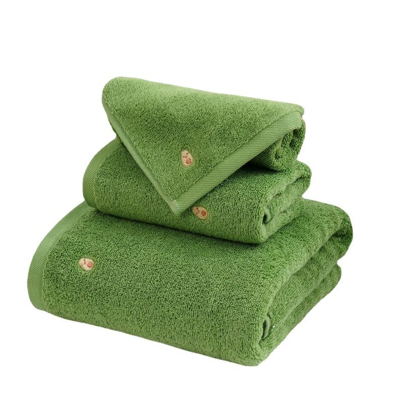 New avocado embroidered towel bath towel set plain generous set towel 16 cotton breast adult increase