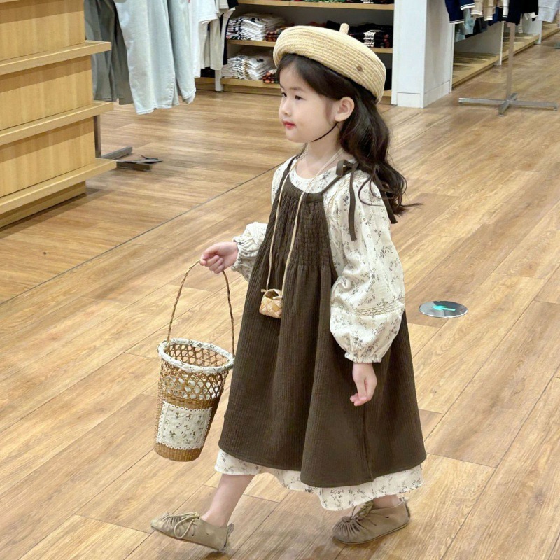 Girls children's clothing autumn suit Korean style fashion two-piece long sleeve shirt dress a generation of hair