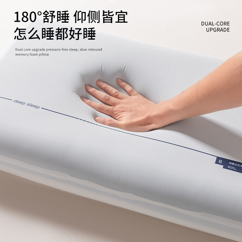 Picture of A Hotel Deep Sleep Pro Double Core Neck Protection Memory Foam Pillow Side Sleeping Pillow Helps Sleep Hotel Pillow Core High Rebound
