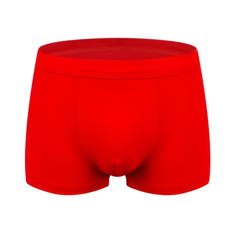 Picture of Men's cotton underwear plus size fat guy boxers breathable 3D seamless sexy youth cotton red boxers