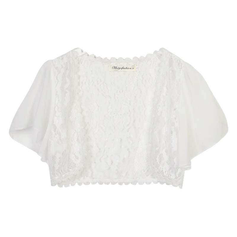 Picture of Lace Cardigan Women's Summer New All-match Short Chiffon Top Shawl Jacket plus size Matching Skirt Waistcoat