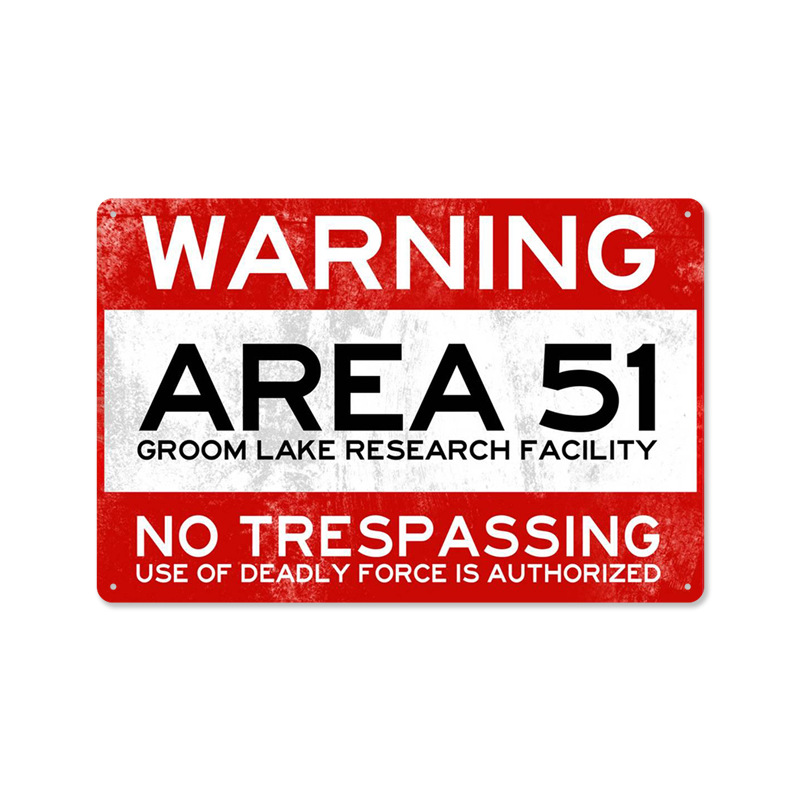Picture of 2024No Trespassing Retro Public Warning Sign Iron Painting Background Wall Frameless Decorative Hanging Painting