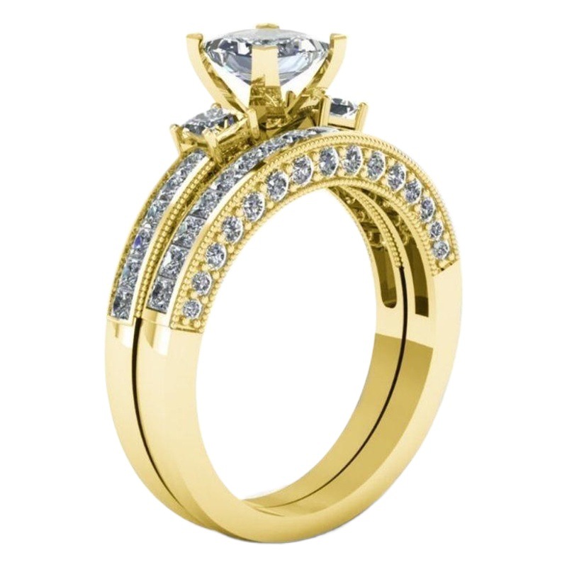 Alloy Hand Jewelry European and American New Wish Hot Selling Imitation Crystal Popular Couple Ring Women's Zircon Ring