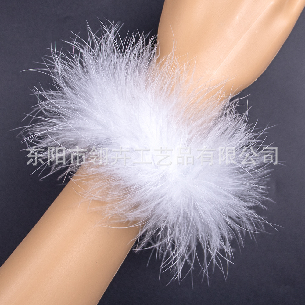 Turkey feather bracelet full fluff feather snapping ring jewelry Net Red simple feather clothing collocation
