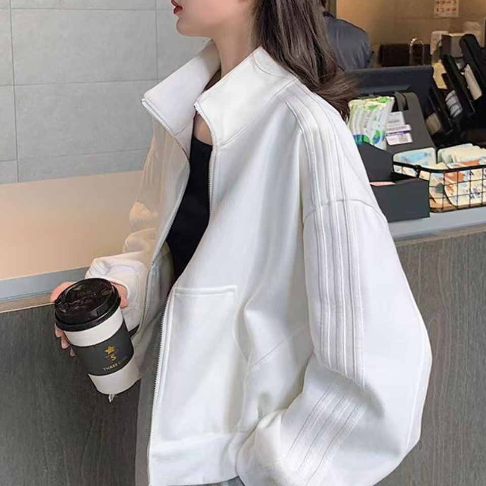 Picture of Short sweater women's autumn and winter student all-matching jacket top 2023 new Japanese Harajuku BF style three-bar coat
