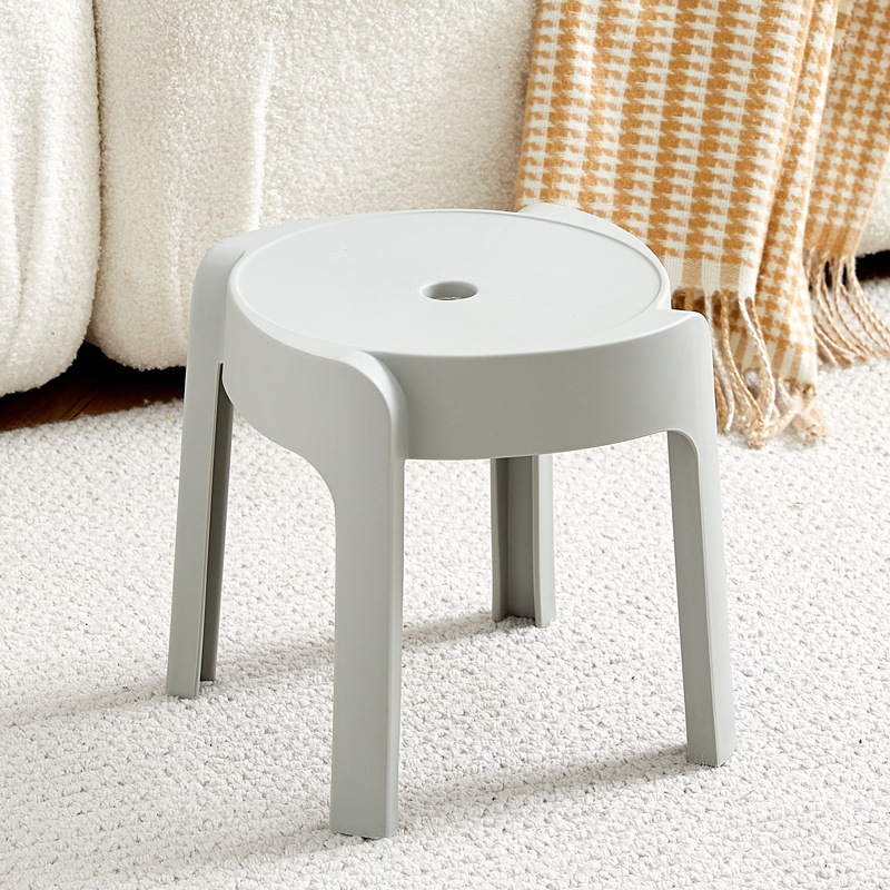 Picture of High Mature Plastic Stool Thickened Square Circle Backrest Home Dining Table Plastic Stool Dengzi Windmill Simple Bench Nordic Living Room