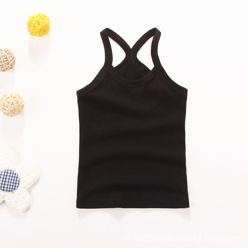 Picture of Children's vest Pure Cotton Boys' I-shaped hurdle girls' small sling children's underwear summer girls' base