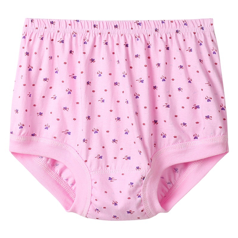 Middle-aged and elderly women's underwear cotton briefs printed Mother's cotton underwear plus size plus size manufacturer