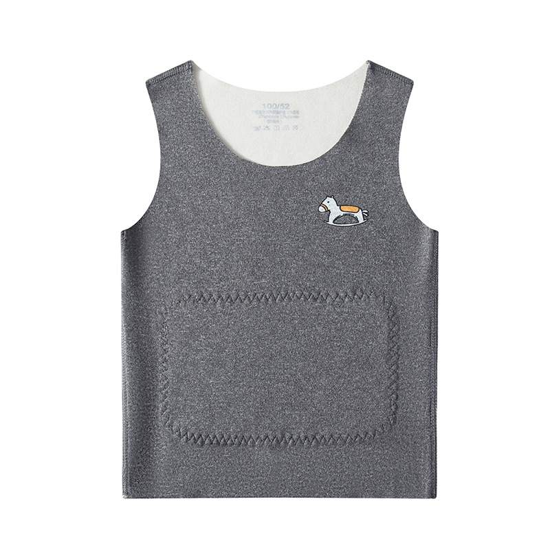 Picture of Autumn and Winter Children's warm vest boys seamless AB face girls wear patches belly base vest wholesale