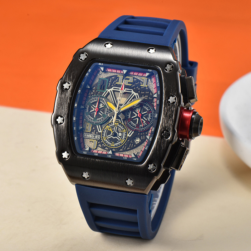Picture of 2025 New Foreign Trade Men's Quartz Watch Multi-Functional Six-Pin Barrel-Shaped Fashion Hollow Business Watch Wholesale