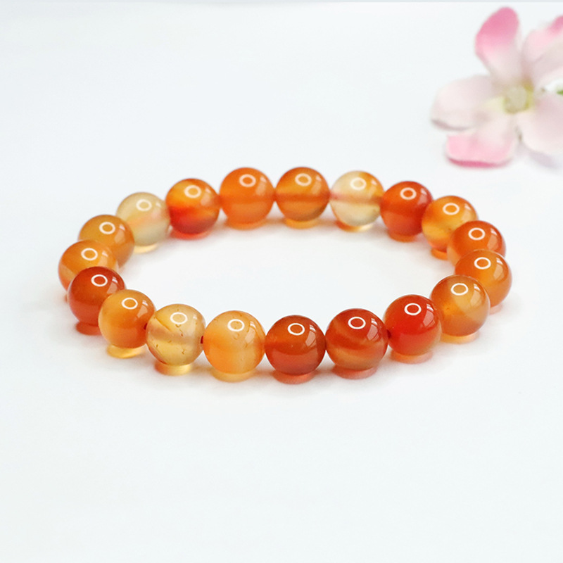 As soon as Yu natural primary color agate bracelet ice run candy red yellow chalcedony bracelet wholesale generation MN3121403