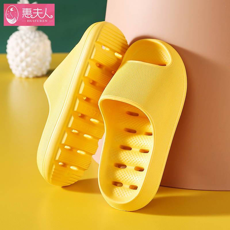 Picture of New High-heel Leakage Slippers Women's Thick-soled Bathroom Bathing Home Indoor Non-slip Household Hollow-out Men's Leakage Sandals