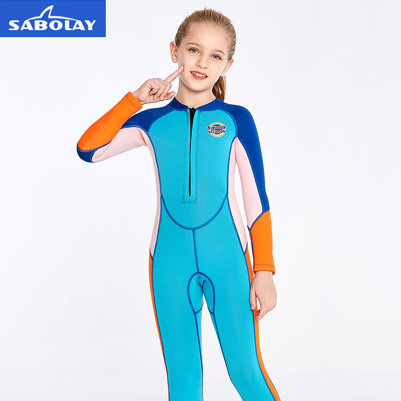 Picture of Autumn and Winter Children's 2MM Thickened Girls' Long Sleeve Swimwear Sunscreen Cartoon Surfing Children's Swimsuit Diving Suit