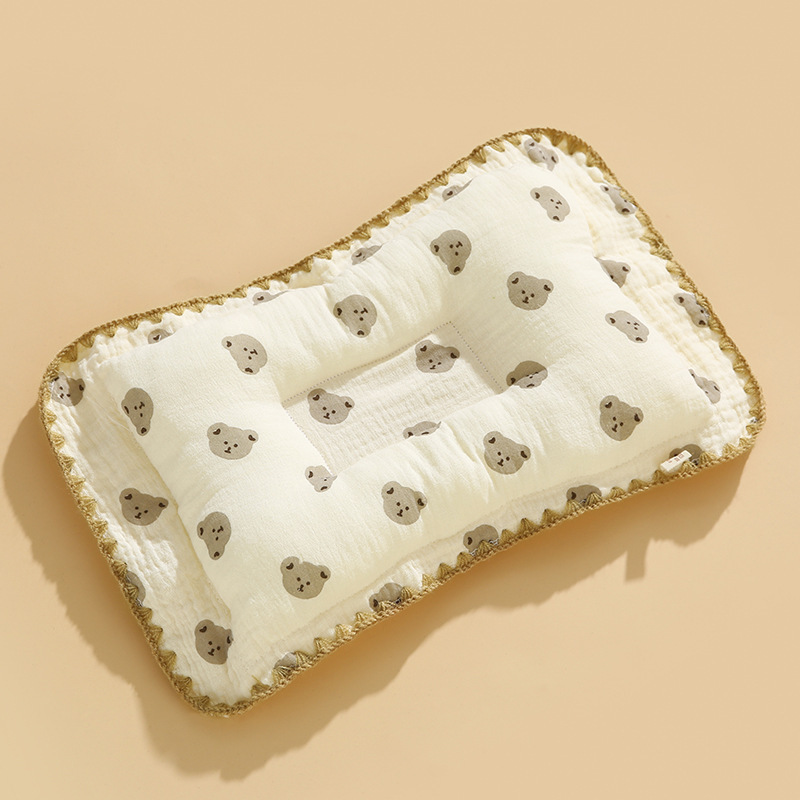 Picture of Baby Pillow Newborn Baby Pillow Shaped Pillow Anti-Eccentric Head Four-Season Universal Printed Gauze Summer Manufacturer Wholesale