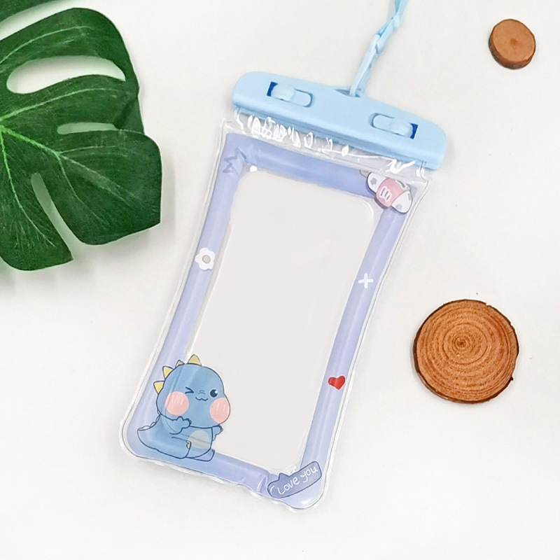 Picture of Cartoon Mobile Phone Waterproof Bag with Lanyard Air Bag Floating Mobile Phone Universal Touch Screen Swimming Mobile Phone Waterproof Protective Cover