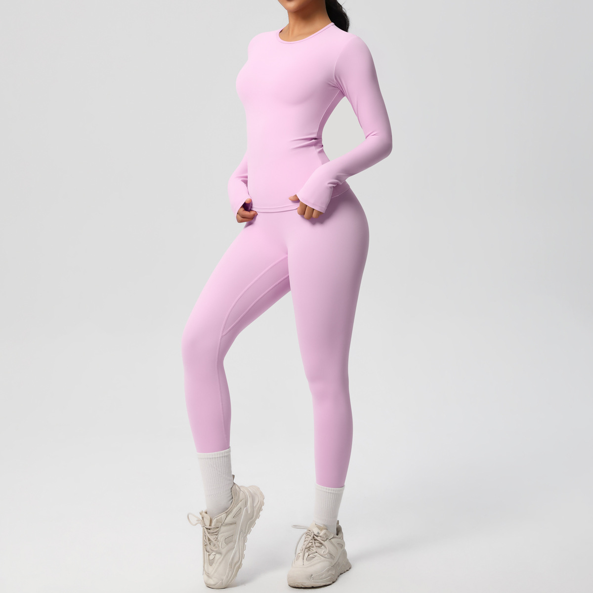 High Elastic Long Sleeve Yoga Suit High Intensity Fitness Suit Running Long Sleeve Unbound Yoga suit