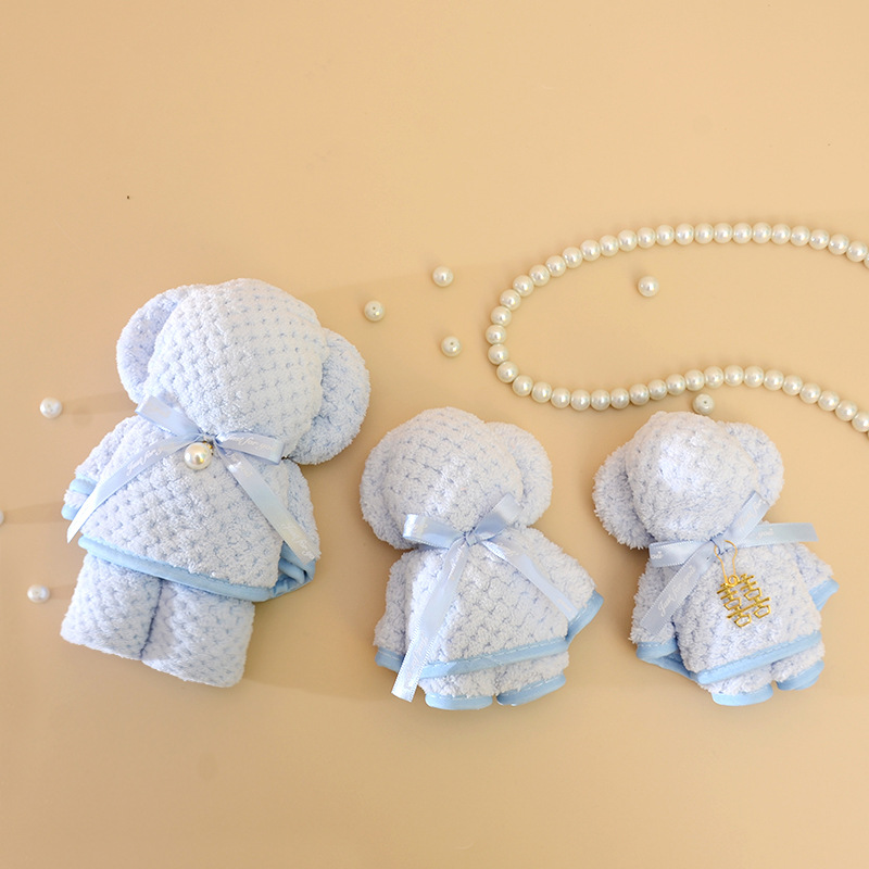 Picture of Bear towel with hand gift small gift kindergarten gift opening wedding gift shape towel making embroidered logo