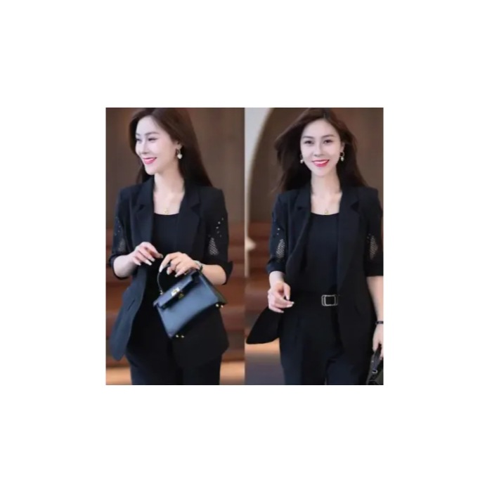 Picture of Professional Three-Piece Suit for Women 2025 New Fashion Summer Slimming and Western Style Harem Pants Suit Thin