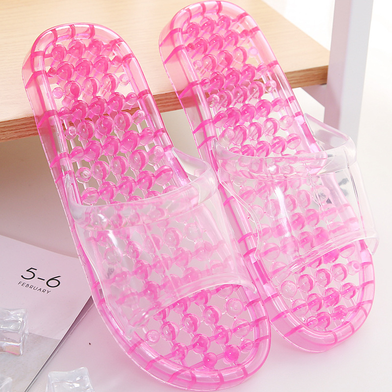 Couple's Summer Slippers for Women, Indoor Non-Slip Bathroom Slippers, Outdoor Wear, Home Use, Pvc Slippers for Men, Breathable and Hollowed-Out for Summer