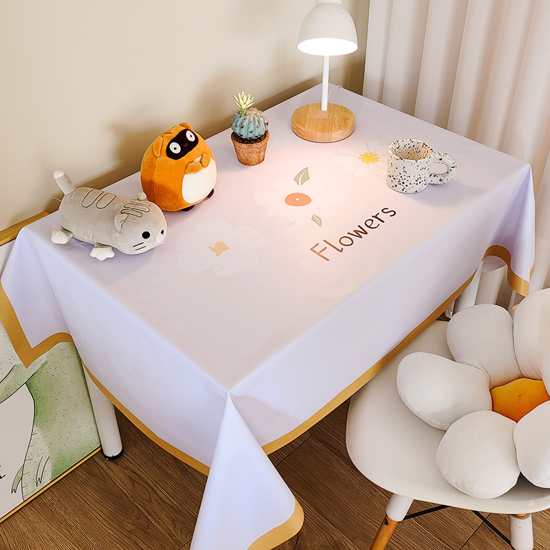 Picture of Tablecloth Waterproof and Oil-proof PVC Coffee Table Table Mat Dining Table Tablecloth Picnic Stall Student Desk Dormitory Decorative Cloth