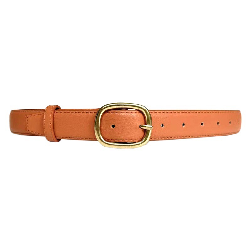 2021 new oval pin buckle pu belt Women's Korean-style retro versatile cut-edge belt women's jeans with students