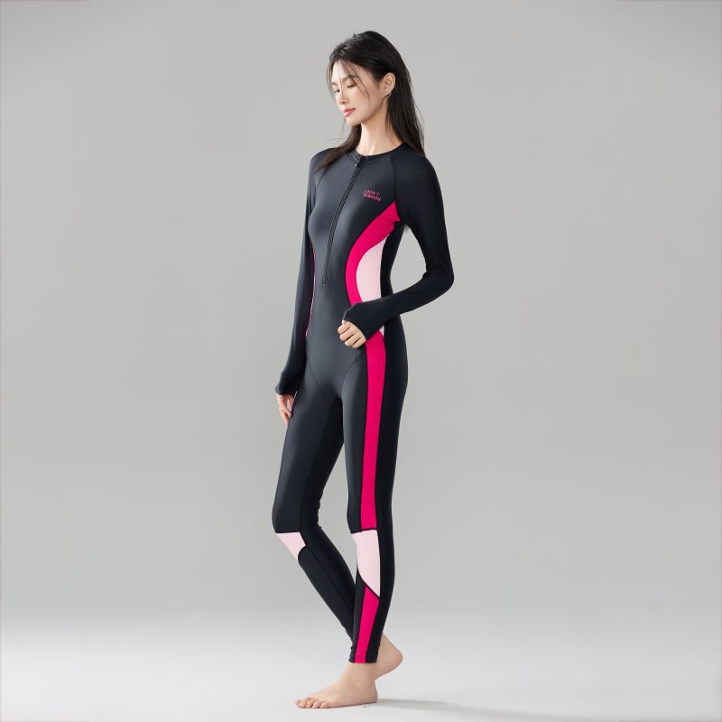 Long-sleeved swimsuit women's one-piece sunscreen full-body trousers warm quick-drying long jellyfish diving suit winter swimming suit