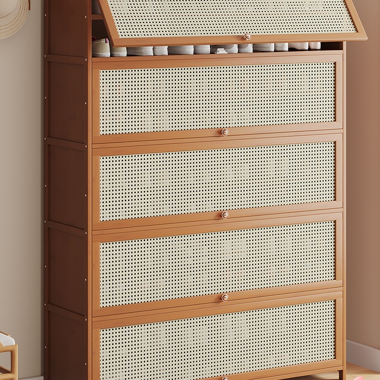 Shoe Cabinet for Home Entrance, Outdoor Multi-Layer Simple Entryway Storage, Bamboo Small Shoe Rack, New Model 2025 Corridor