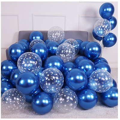 Picture of 10 Inch Thickened Sub Light Blue Ink Blue Haze Night Blue Round Balloon Birthday Bar Decoration