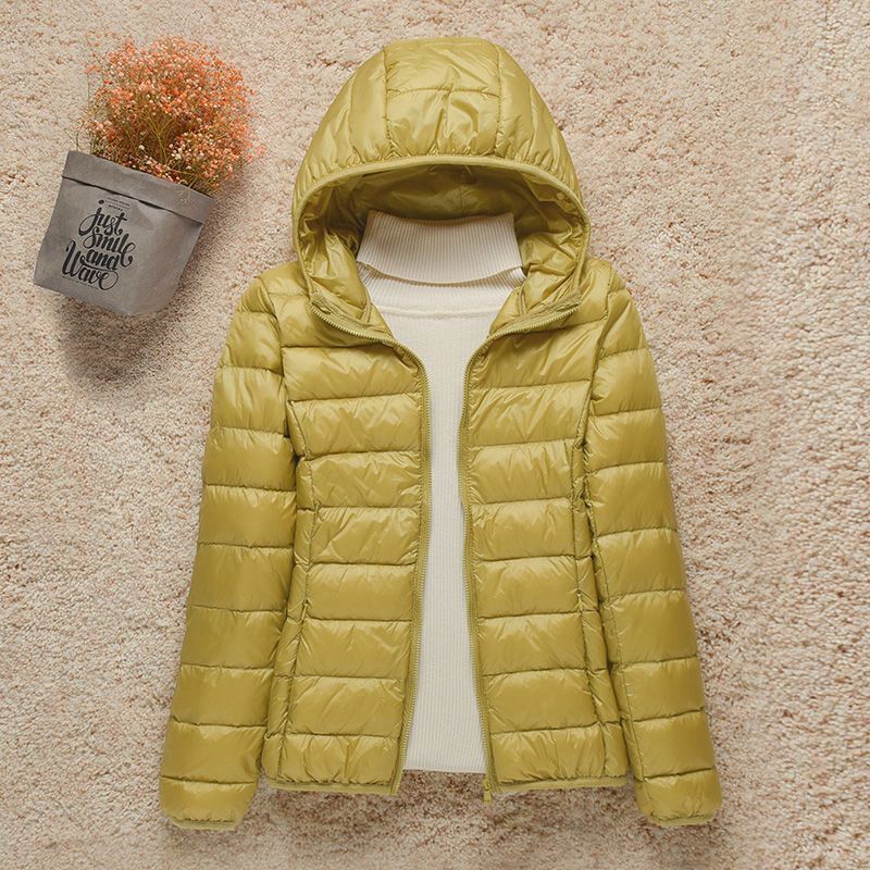 Picture of Light Down Cotton-padded Jacket Women's Short Hooded 2023 Fall/Winter New Slim Fit plus size Thin Women's Light Coat genuine goods