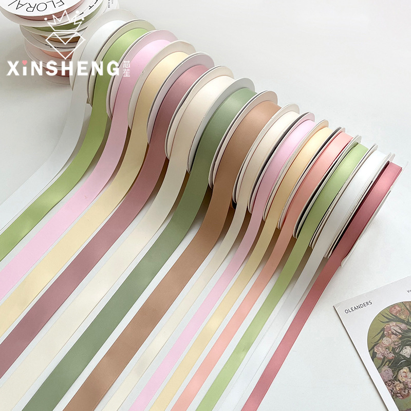 Core matte matte high sense matte polyester cotton ribbon fresh bouquet packaging material gift bow ribbon