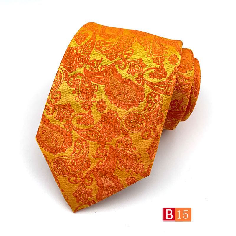 Picture of Tie Men's Polyester Jacquard Fabric Tie Cashew Flower Paisley 18 Color Men's Tie Factory Wholesale