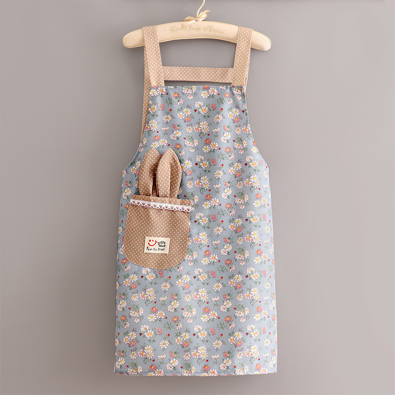 Picture of Pure Cotton Apron Kitchen Household Internet Celebrity Work Clothes Cover Clothes Special Catering and Cooking Women's New Style Clothing Fashion Waist