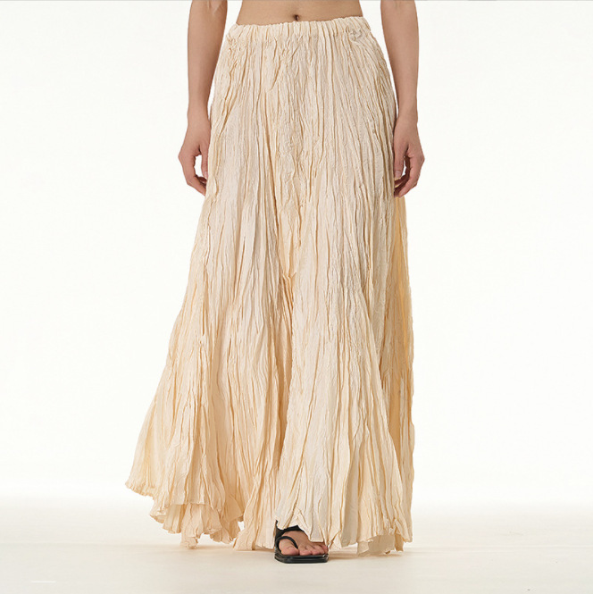 Picture of European and American Simple Wrinkled Skirt 2025 Summer New Fashion Brand Women's Fashion All-match Oversize Skirt