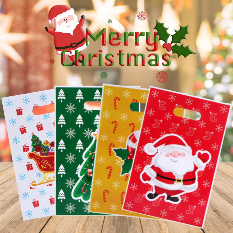 Cross-Border Christmas Gift Packaging Bag Opp Handbag Ping an Fruit Packaging Bag Party Cartoon Candy Gift Bag